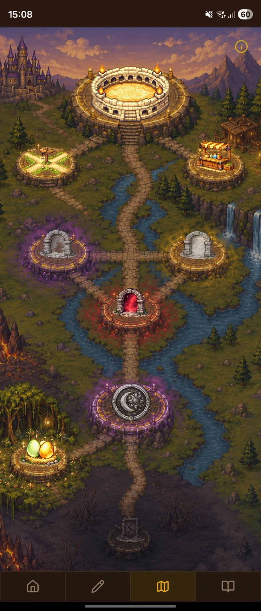 Persista world map with Arena, Rifts and Eclipse altar